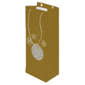 ホワイトクリスマスのつまらないものおよび雪片 ワインギフトバッグ (裏面アングル)