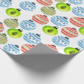 ホワイトクリスマスのオーナメントのギフトの包装紙 ラッピングペーパー (角)