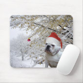ホワイトクリスマスのブルドッグのmousepad マウスパッド (マウス)