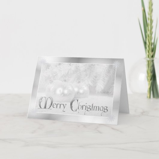 ホワイトクリスマスの休日の挨拶 シーズンカード (正面)
