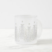 ホワイトクリスマスの木の休日によって曇らされるマグ フロストグラスマグカップ (正面右)
