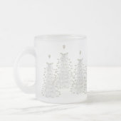 ホワイトクリスマスの木の休日によって曇らされるマグ フロストグラスマグカップ (左)