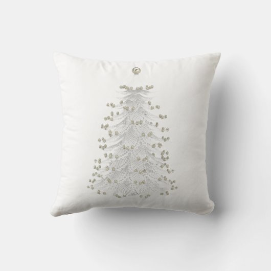 ホワイトクリスマスの木の休日の装飾用クッション クッション (裏面)
