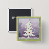 ホワイトクリスマスの木 缶バッジ (正面&裏面)