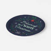 ホワイトクリスマスの紙のパーティーのプレートの夢を見ること ペーパープレート (アングル)