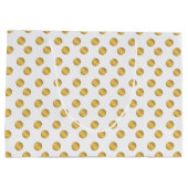 ホワイトクリスマスの金水玉模様パターン ラージペーパーバッグ (裏面)