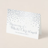ホワイトクリスマスの銀ぱくカードの夢を見ること 箔カード (正面)