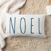 ホワイトクリスマスのNoelの青い装飾用クッション ランバークッション (ブランケット)