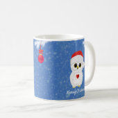 ホワイトクリスマスふくろう コーヒーマグカップ (正面右)
