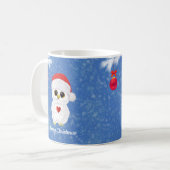 ホワイトクリスマスふくろう コーヒーマグカップ (正面左)