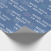 ホワイトクリスマスインフランスのティッシュペーパー深いブルー ラッピングペーパー (角)