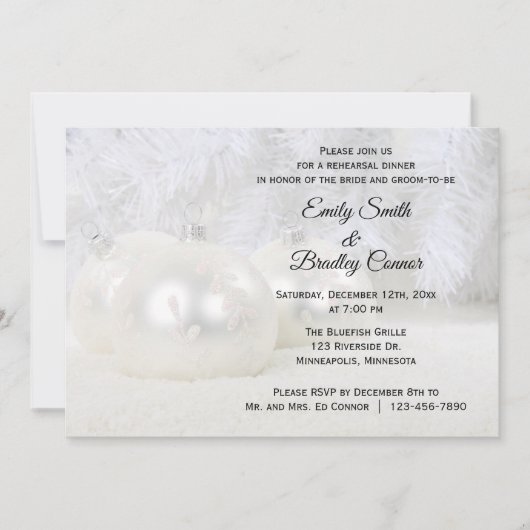 ホワイトクリスマスウィンターウェディングリハーサルディナー 招待状 (正面)