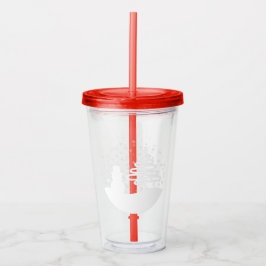 ホワイトクリスマスウィンターワンダーランド雪だるまツリー アクリルタンブラー