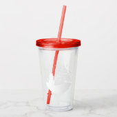 ホワイトクリスマスウィンターワンダーランド雪だるまツリー アクリルタンブラー (裏面)