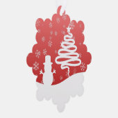 ホワイトクリスマスウィンターワンダーランド雪だるまツリー オーナメントカード (右)