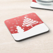 ホワイトクリスマスウィンターワンダーランド雪だるまツリー コースター (左側)