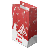 ホワイトクリスマスウィンターワンダーランド雪だるまツリー スモールペーパーバッグ (裏面アングル)