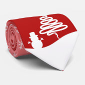 ホワイトクリスマスウィンターワンダーランド雪だるまツリー ネクタイ (ロール)