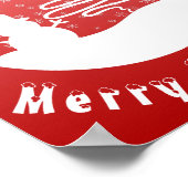 ホワイトクリスマスウィンターワンダーランド雪だるまツリー ポスター (角)