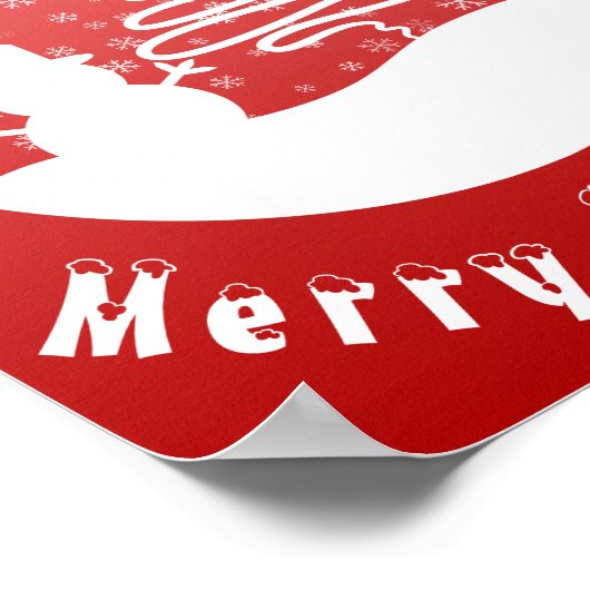 ホワイトクリスマスウィンターワンダーランド雪だるまツリー ポスター (角)