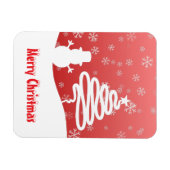 ホワイトクリスマスウィンターワンダーランド雪だるまツリー マグネット (横)