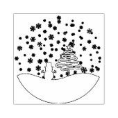 ホワイトクリスマスウィンターワンダーランド雪だるまツリー ラバースタンプ (インプリント)