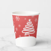 ホワイトクリスマスウィンターワンダーランド雪だるまツリー 紙コップ (裏面)