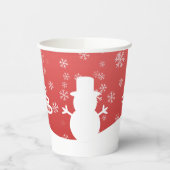 ホワイトクリスマスウィンターワンダーランド雪だるまツリー 紙コップ (左)