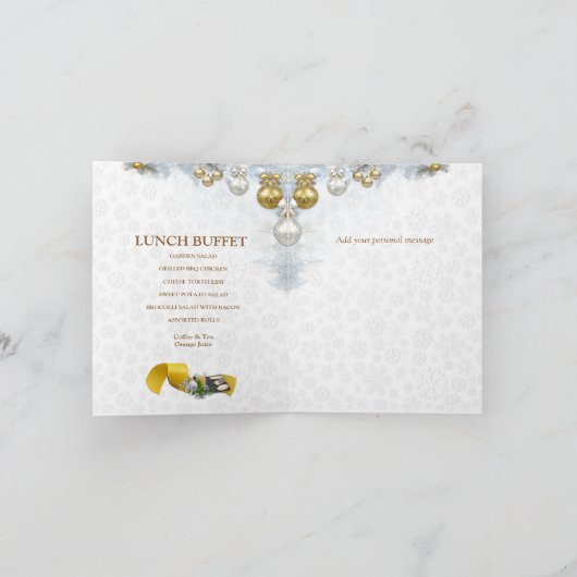 ホワイトクリスマスウェディングシャワー招待状 招待状 (内部)