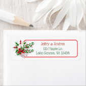 ホワイトクリスマスオーナメントとホリー住所 シール (インサイチュ)