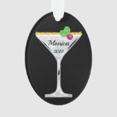 ホワイトクリスマスカクテパーソナライズされたル オーナメント (正面)