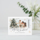 ホワイトクリスマスカード写真アイディアはがき シーズンポストカード (スタンド正面)