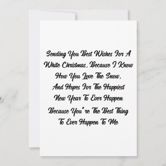 ホワイトクリスマスカード 招待状 (裏面)