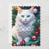 ホワイトクリスマスキャットホリデーグリーティング (正面)