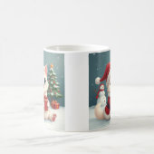 ホワイトクリスマスキャットマグカップ コーヒーマグカップ (中央)