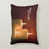 ホワイトクリスマスキャンドルのカスタマイズ可能な文字 アクセントクッション (正面(垂直))