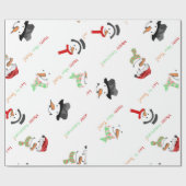 ホワイトクリスマスサンタクエレガントラスの装飾 ラッピングペーパー (フラット)