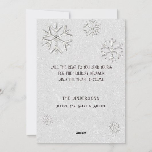 ホワイトクリスマススススススパークル金ゴールドグリッターツリーエレガント シーズンカード (裏面)