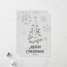 ホワイトクリスマススススススパークル金ゴールドグリッターツリーエレガント シーズンカード