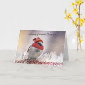 ホワイトクリスマススノーバードフロリダクリスマスカード カード (黄色い花)