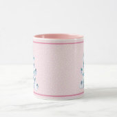 ホワイトクリスマスツリーと水彩オーナメントピンク マグカップ (中央)