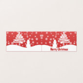 ホワイトクリスマスツリーと雪だるま折り畳みカード (外部フラット)