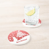 ホワイトクリスマスツリーと雪だるま コースター (側面)