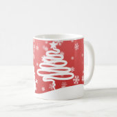 ホワイトクリスマスツリーと雪だるま コーヒーマグカップ (正面右)