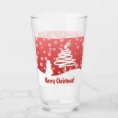 ホワイトクリスマスツリーと雪だるま タンブラーグラス (正面)