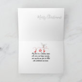 ホワイトクリスマスツリーと鹿オンタータンチェックプレイド カード (内部)