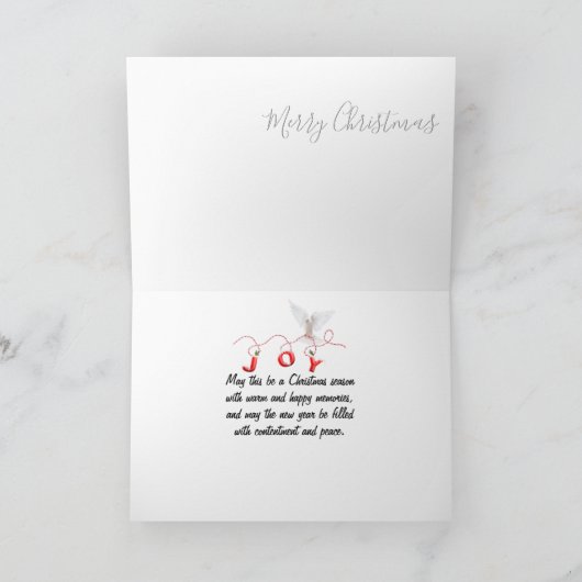 ホワイトクリスマスツリーと鹿オンタータンチェックプレイド カード (内部)