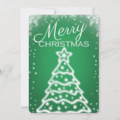 ホワイトクリスマスツリーの写真グリーティングカード シーズンカード (正面)