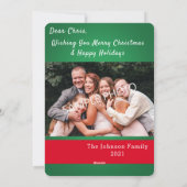 ホワイトクリスマスツリーの写真グリーティングカード シーズンカード (裏面)