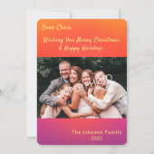 ホワイトクリスマスツリーの写真グリーティングカード 招待状 (裏面)